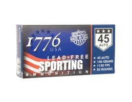 1776 USA Sporting .45 ACP 140 gr Ammo Lead-Free Ball - 50rds - 1776045140