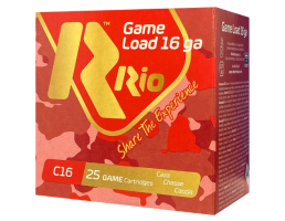 RIO 16ga 2.75" 1oz 3dr 1300 FPS #8 Ammunition, 25 Round Box - RC168