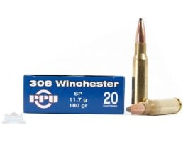 PRVI Partizan 308 Winchester 180gr SP Ammunition 20rds - PP3.27