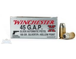 Winchester Super X .45 GAP 185gr Silver Tip HP Ammunition - X45GSHP