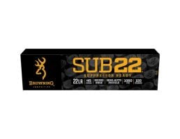 Browning Ammunition SUB-22 .22LR 45 gr LRN 100rds Rimfire Subsonic Ammo for Tactical Training - B194122102