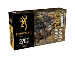 Browning Ammunition Long Range Pro Hunter .270 Winchester 140 gr Tipped MatchKing BT 20rds Rifle Ammo for Precision Shooting - B192502702