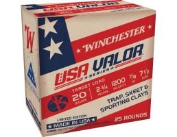 Winchester USA Valor 20 Gauge 2-3/4" #7.5 7/8 oz 25rds Shotshell - High-Quality for Versatile Use - USAV207