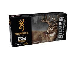 Browning Ammunition Silver 6.8 Western 170 gr PSP 20rds Rifle Ammo for Accurate Hunting - B192600681