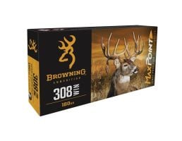 Browning Ammunition Max Point .308 Win 168 gr PT 20rds Rifle Ammo for Enhanced Accuracy and Impact - B192103082