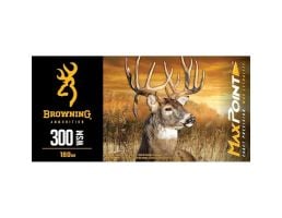 Browning Ammunition Max Point .300 WSM 180 gr PT 20rds Rifle Ammo for Exceptional Long-Range Accuracy - B192130002