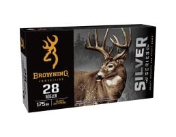 Browning Ammunition Silver .28 Nosler 175 gr PSP 20rds Rifle Ammo for High-Impact Performance - B192600281