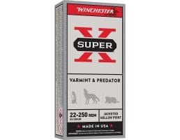 Winchester Ammunition Super-X .22-250 Remington 55 gr JHP 20rds Rifle Ammo for Superior Performance - X22250HP