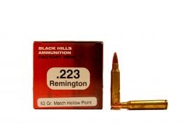 Black Hills 223 Remington 52gr Match Hollow Point Ammunition 50rds - M223N3