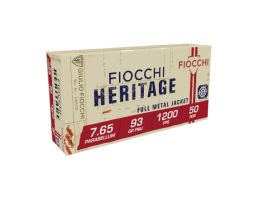 Fiocchi Heritage .30 Luger (7.65 Parabellum) 93gr FMJ Ammo, 50rds - 765A
