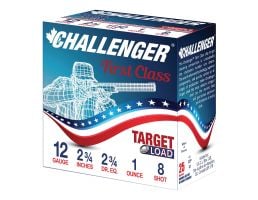 Challenger First Class Target Load 12 Gauge 2-3/4" #8 1 Ounce 250rds Case