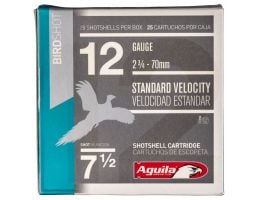 Aguila Field 12 Gauge 2-3/4 inches 7-1/2 Shot 1-1/8 oz Standard Velocity Lead Shotshell, Birdshot, 25/Box - 1CHB1217