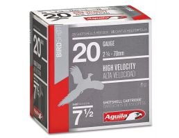 Aguila Field 20 Gauge 2-3/4 inches 7-1/2 Shot 1 oz High Velocity Lead Shotshell, Birdshot, 25/Box - 1CHB2007