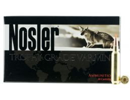 Nosler Trophy Grade Varmint 22 Nosler 55 grain Ballistic Tip Varmint Rifle Ammo, 20/Box - 60015