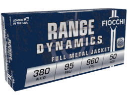 Fiocchi .380 Auto/ACP 95gr FMJ Ammunition 50rds - 380AP