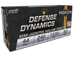 Fiocchi Defense Dynamics .44 Magnum 240gr JHP Ammo, 50rd - 44D500