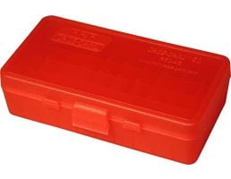 MTM Case-Gard Ammo Box 50 Round Flip Top 40 10 Mm 45 Acp Clear Red-P50-45-29