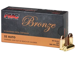 PMC Bronze .32 ACP 60gr JHP Ammo, 50rds - 32B