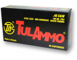 Tula 40 S&W 180gr FMJ Steel Cased Ammunition 50rds - TA401800