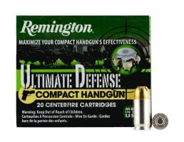Remington 380 Auto/ACP 102gr BJHP Ultimate Defense Ammunition 20rds - HD380BN