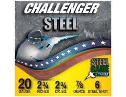 Challenger Steel Game and Target 20 Gauge 2-3/4" #6 7/8 Ounce 250rds Case