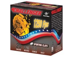 Challenger First Class Sporting Clay 20 Gauge 2-3/4" #8 7/8 Ounce 250rds Case