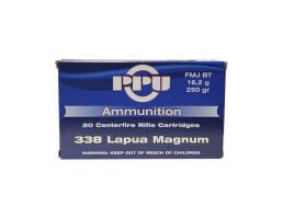 PRVI Partizan 338 Lapua Magnum 250gr FMJ Ammunition 20 Round Box - PP3.38