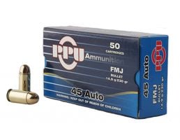 PRVI Partizan 45 Auto 230gr FMJ Ammunition, 50 Round Box - PP-R4.3