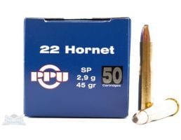 PRVI Partizan 22 Hornet 45gr. SP Ammunition 50ct - PP2.0