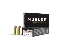 Nosler Match Grade 40 S&W 180 grain Jacketed Hollow Point Handgun Ammo, 50/Box - 51212