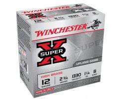 Winchester Super X Hi Brass 12ga 2.75 #8 Shot, 25 Rounds - X128
