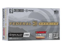 Federal Premium 6.5 CM+Peak 127Gr Barnes LRX Ammo, 20 Rds