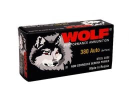 Wolf Steel Cased .380 ACP 91 gr FMJ 35 Rounds Ammunition - WPA917FMJ