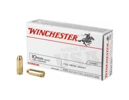 Winchester USA White Box 10mm 180 gr FMJ Ammo, 50 rds - USA10MM
