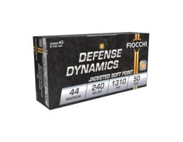 Fiocchi Defense Dynamics .44 Magnum 240gr. Jacket Soft Point Ammo, 50rds. - 44A500