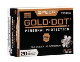 Speer Gold Dot .40 S&W 180 gr GDHP 20 Rounds Ammunition - 23962GD