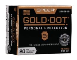 Speer Gold Dot Personal Protection .45 Auto 230 gr 20 Rounds Ammunition - 23966GD