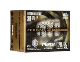 Federal Punch 120 gr JHP .38 Spl +P Ammo, 20/pack - PD38P1
