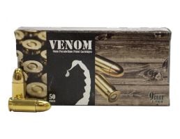 Venom 9mm 115 Gr FMJ Ammo, 50rds - 9MM115FMJ-V50