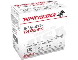 Winchester Super Target Xtra-Lite Target Load 12 Gauge 2-3/4" 8 Shot 1 oz Shotshell, 100/Box - TRGTL128VP