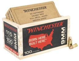 Winchester 9mm Luger 115gr FMF 100Rds - USA9WB
