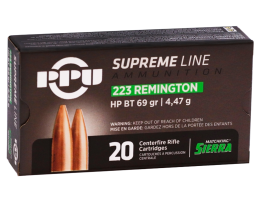 PPU USA Supreme Line .223 Remington 69 gr BTHP 10rds Rifle Ammo for Precision and Competitive Shooting - PPMK223