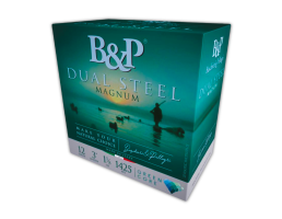B&P Dual Steel Magnum 12 Gauge 3" #2/#3 1-1/8 oz Waterfowl Ammo, 25rds   - 12B8DS23
