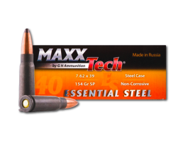 MaxxTech Essential Steel 7.62x39mm 154gr SP Ammo, 40rds