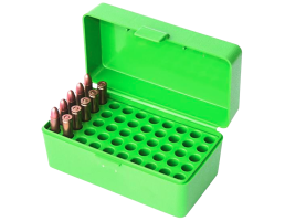 MTM Case Gard .22 Hornet Flip-Top Ammo Box, 50rds Green