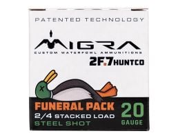 Migra 2F.7 Funeral Pack 20 Gauge 3" #2/#4 stacked steel shots, 1oz, 25rds - M20S2F7