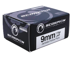 Scorpion 9mm 115gr JHP Ammo, 20rds - 9115JHPS20