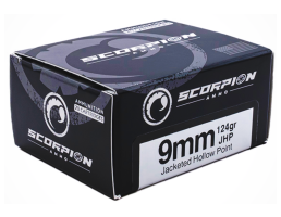 Scorpion 9mm 124gr JHP Ammo, 20 Rds - 9124JHPS20