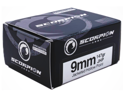 Scorpion 9mm 147gr JHP Ammo, 20rds - 9147JHPS20