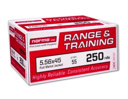 Norma Range & Training 5.56 55gr FMJ Bulk Ammo , 250rds